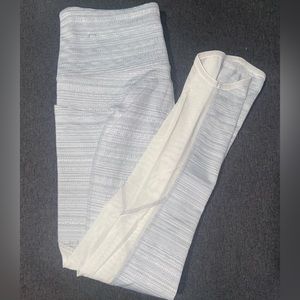 White / Gray 7/8 Athleta Mesh Leggings, XS